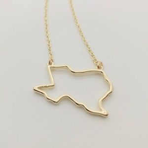 Salty Cold Brew Jewelry - Dainty Texas Outline Pendant Necklace Salty Cold Brew Jewelry - Dainty Texas Outline Pendant Necklace